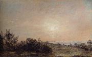 John Constable Hampstead Heath looking to Harrwo oil